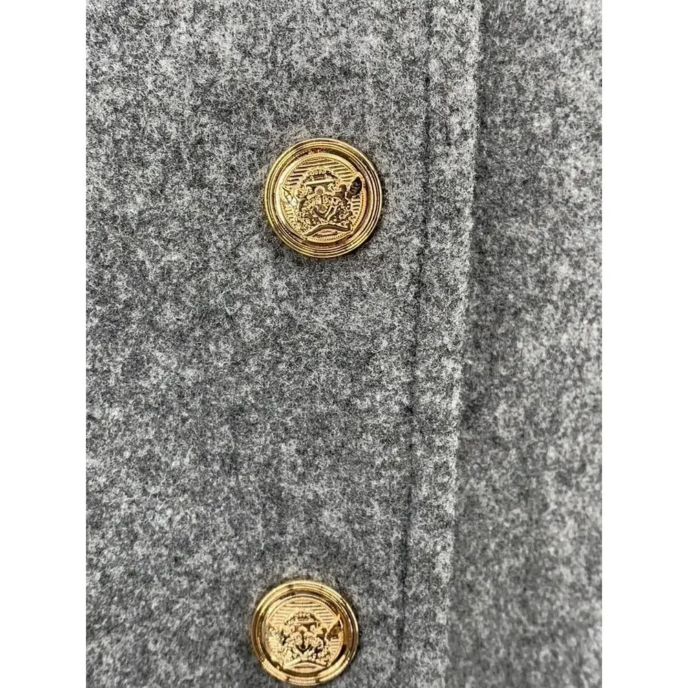 ZARA Women's Charcoal Gray Button-Up Long Sleeve Soft Knit Blazer SZ S
